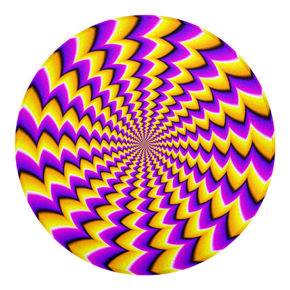 Yellow Dizzy Moving Optical Illusion Round Blanket