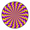 Yellow Dizzy Moving Optical Illusion Round Floor Mat