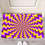 Yellow Dizzy Moving Optical Illusion Rubber Doormat