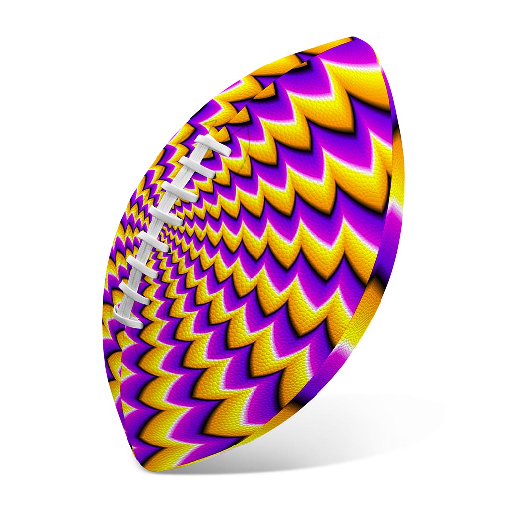 Yellow Dizzy Moving Optical Illusion Rugby Ball