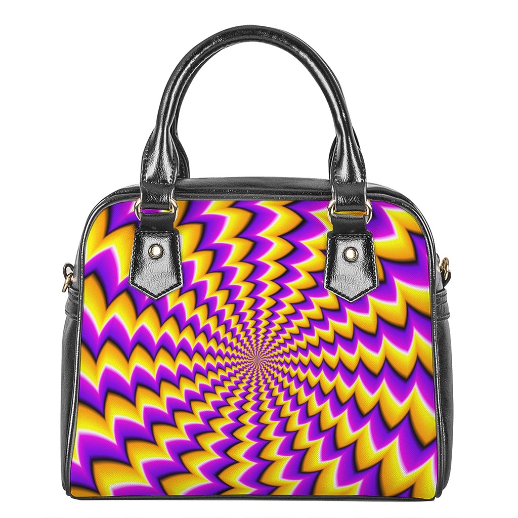 Yellow Dizzy Moving Optical Illusion Shoulder Handbag