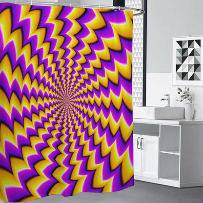 Yellow Dizzy Moving Optical Illusion Shower Curtain