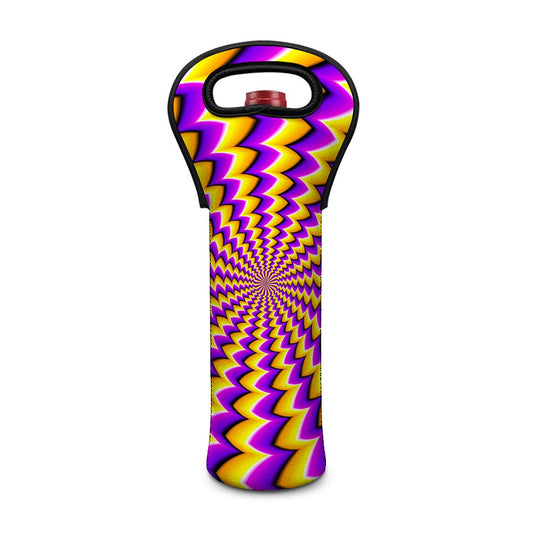 Yellow Dizzy Moving Optical Illusion Single Neoprene Wine Tote