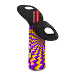 Yellow Dizzy Moving Optical Illusion Single Neoprene Wine Tote