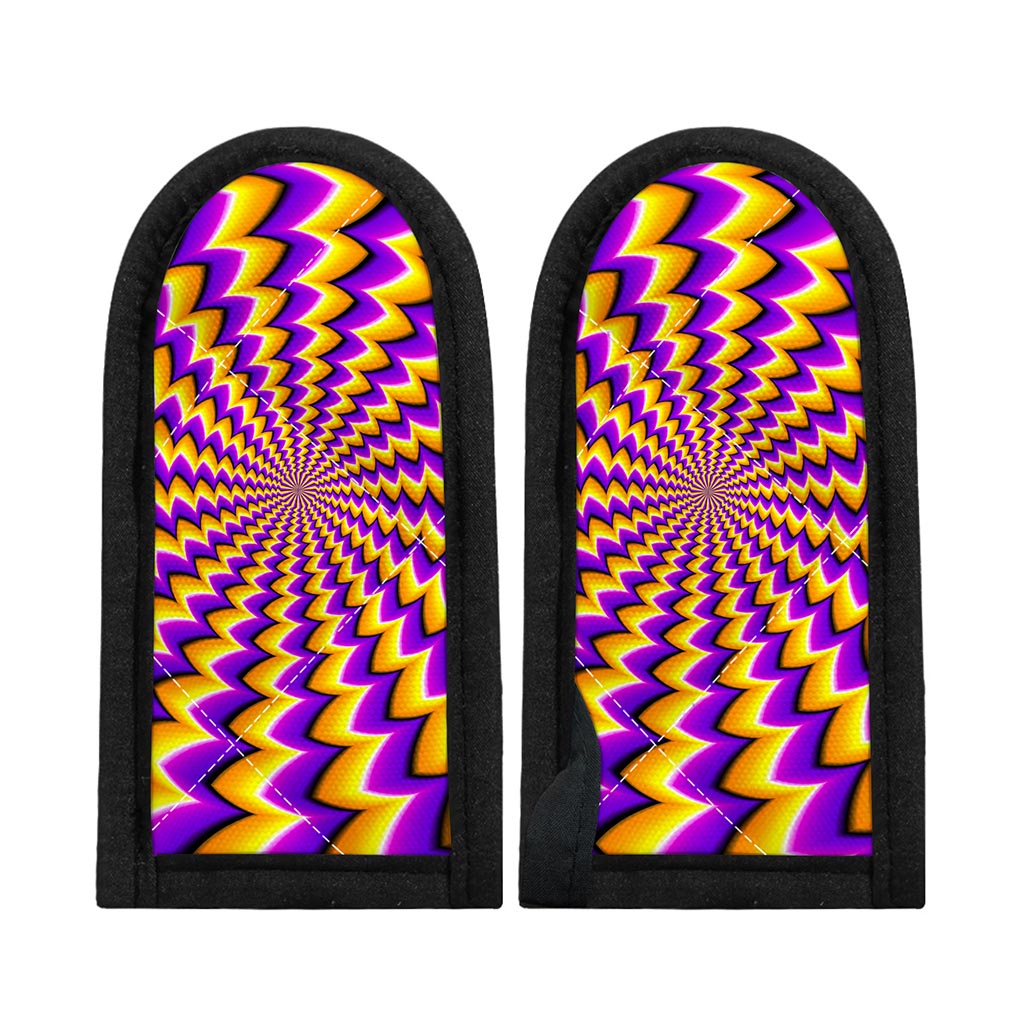Yellow Dizzy Moving Optical Illusion Skillet Handle Cover