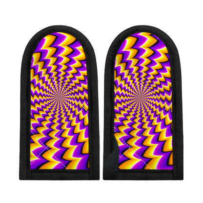 Yellow Dizzy Moving Optical Illusion Skillet Handle Cover