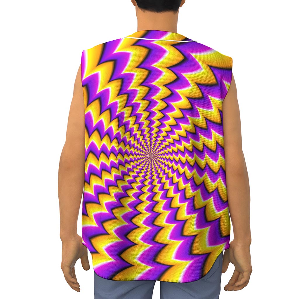 Yellow Dizzy Moving Optical Illusion Sleeveless Baseball Jersey