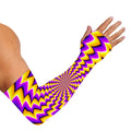 Yellow Dizzy Moving Optical Illusion Sun Protection Arm Sleeves