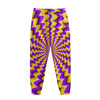 Yellow Dizzy Moving Optical Illusion Sweatpants