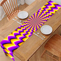Yellow Dizzy Moving Optical Illusion Table Runner