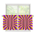 Yellow Dizzy Moving Optical Illusion Tier Curtains