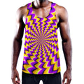 Yellow Dizzy Moving Optical Illusion Men's Workout Tank Top
