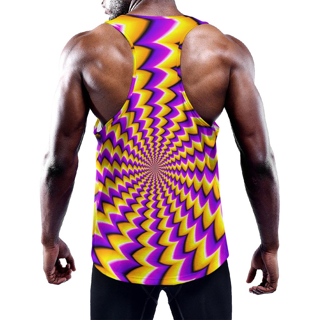 Yellow Dizzy Moving Optical Illusion Training Tank Top
