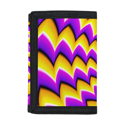 Yellow Dizzy Moving Optical Illusion Trifold Wallet