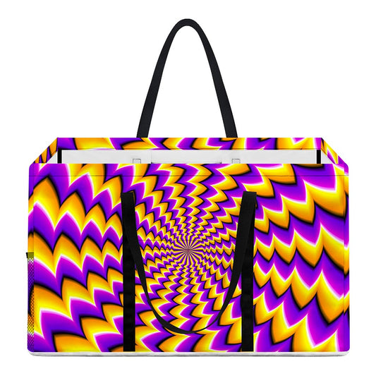 Yellow Dizzy Moving Optical Illusion Utility Tote Bag