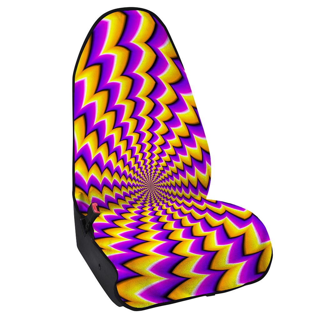 Yellow Dizzy Moving Optical Illusion Waterproof Car Seat Cover