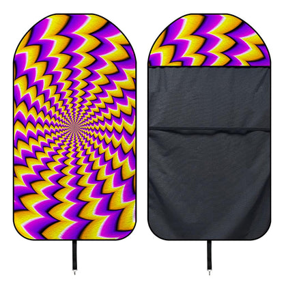 Yellow Dizzy Moving Optical Illusion Waterproof Car Seat Cover