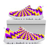 Yellow Dizzy Moving Optical Illusion White Running Shoes