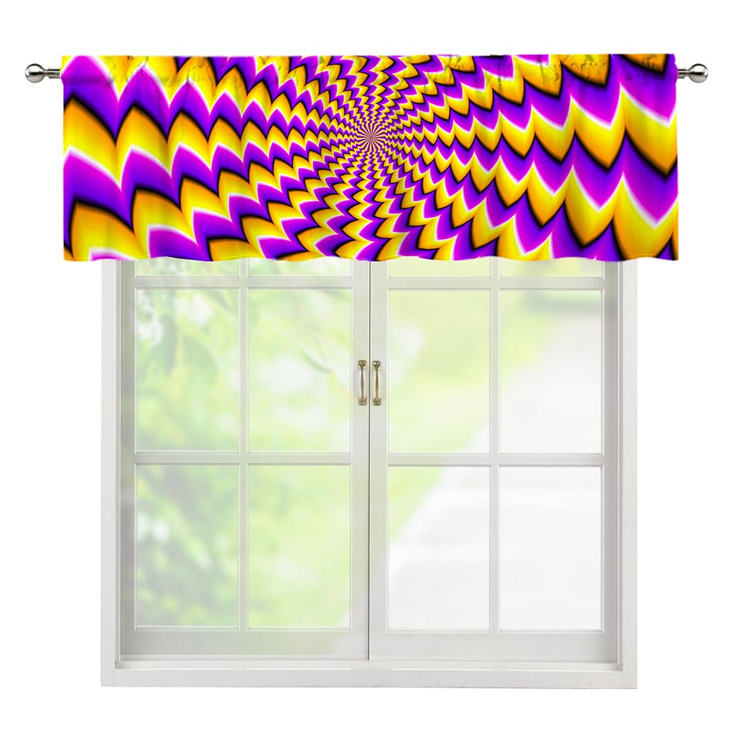 Yellow Dizzy Moving Optical Illusion Window Valance