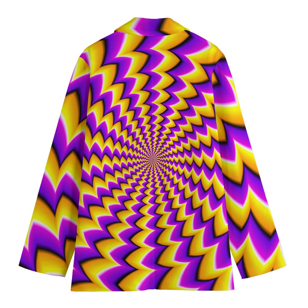 Yellow Dizzy Moving Optical Illusion Women's Cotton Blazer