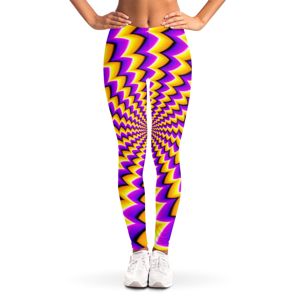 Yellow Dizzy Moving Optical Illusion Women's Leggings