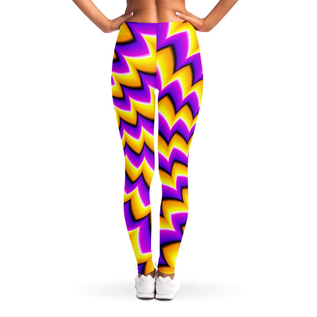 Yellow Dizzy Moving Optical Illusion Women's Leggings