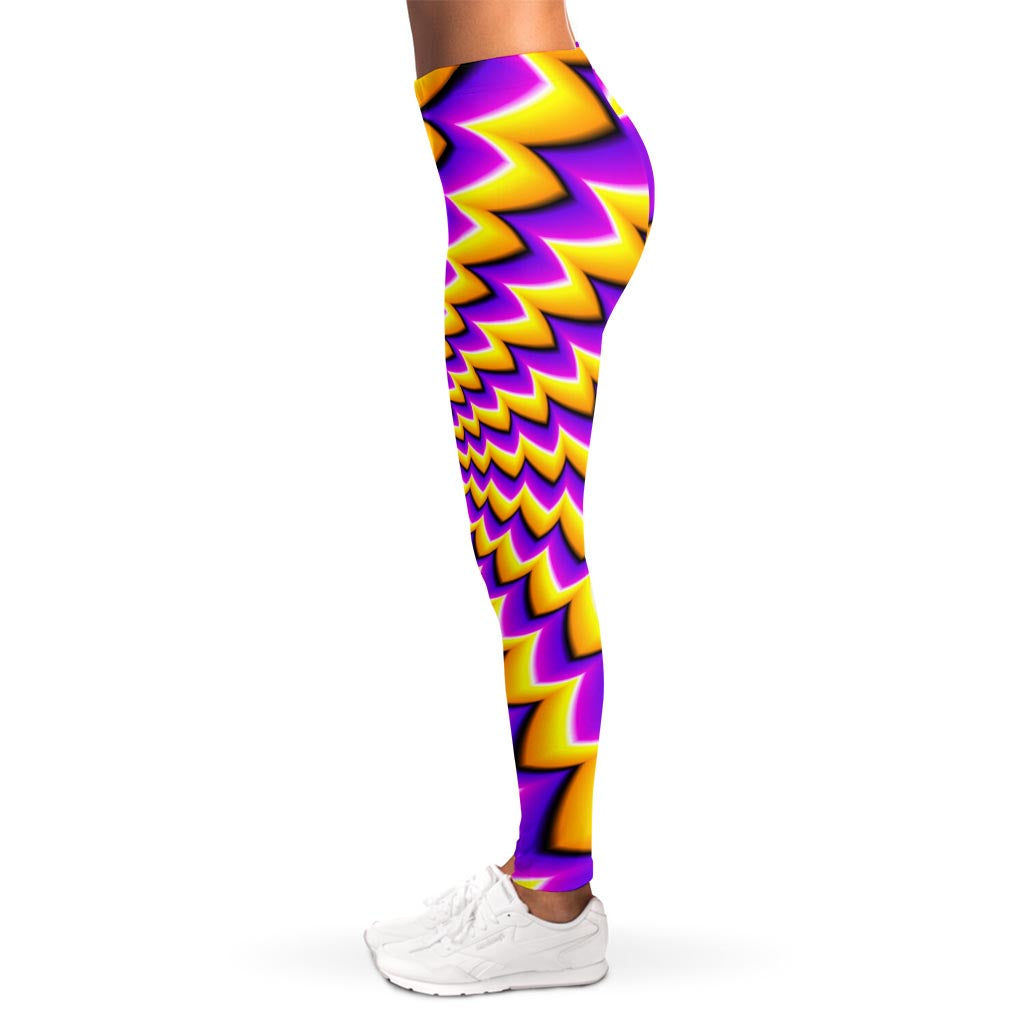 Yellow Dizzy Moving Optical Illusion Women's Leggings