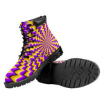 Yellow Dizzy Moving Optical Illusion Work Boots