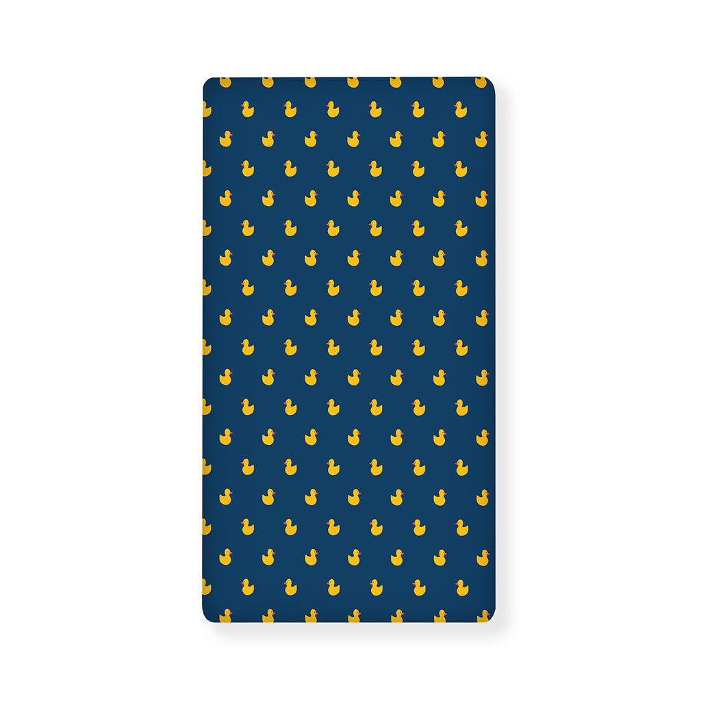 Yellow Duck Pattern Print Baby Crib Sheet