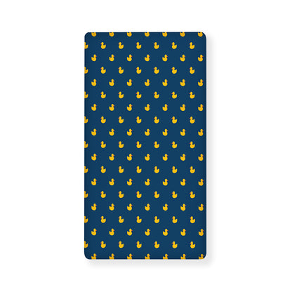 Yellow Duck Pattern Print Baby Crib Sheet