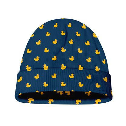Yellow Duck Pattern Print Beanie