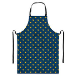 Yellow Duck Pattern Print Bib Apron With Pocket