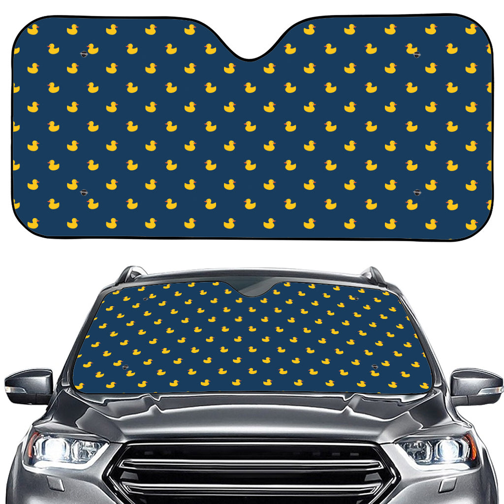 Yellow Duck Pattern Print Car Windshield Sun Shade