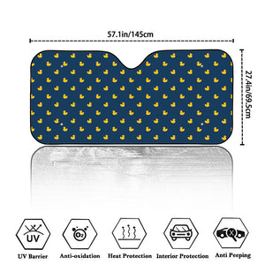 Yellow Duck Pattern Print Car Windshield Sun Shade