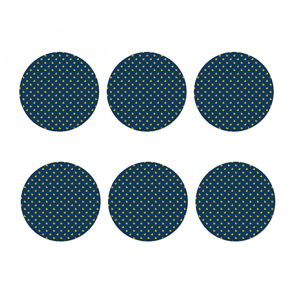 Yellow Duck Pattern Print Coaster Set
