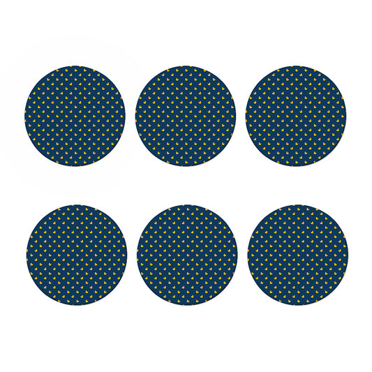 Yellow Duck Pattern Print Coaster Set
