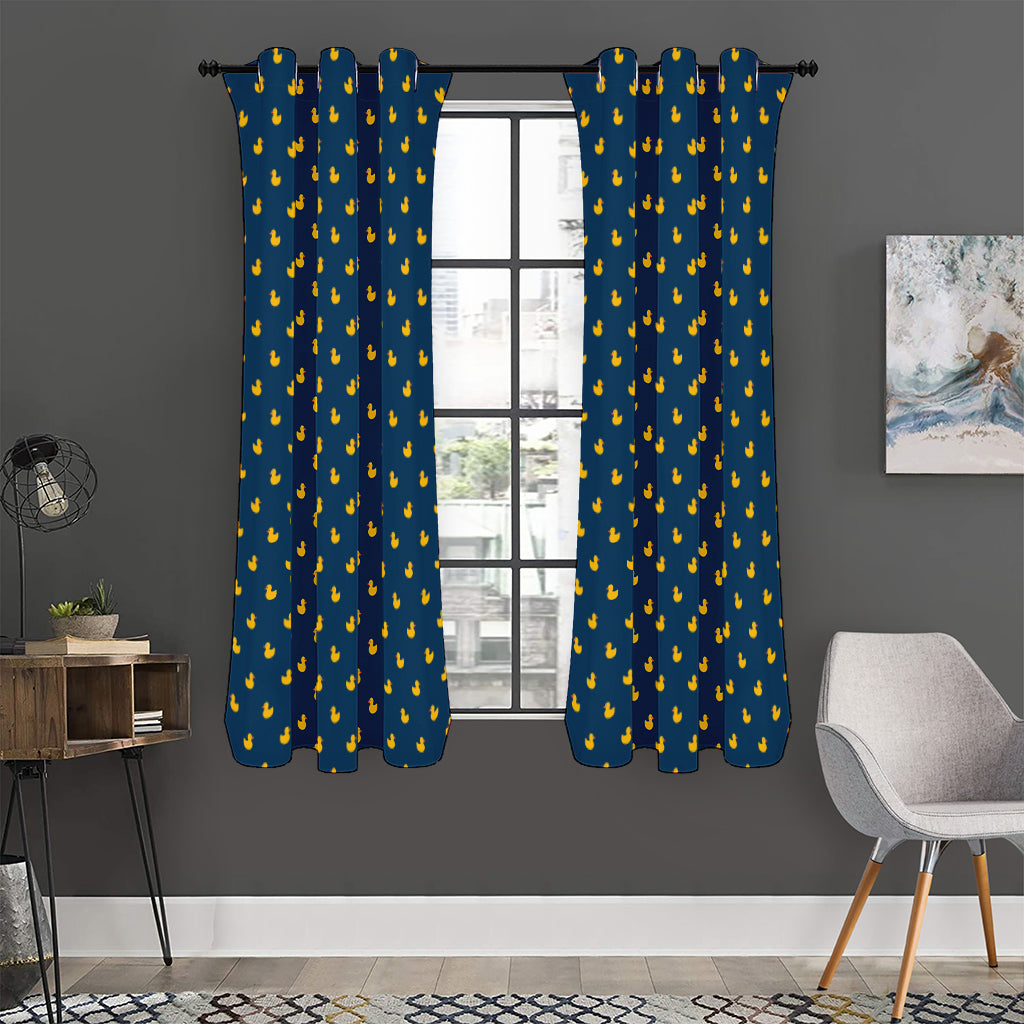 Yellow Duck Pattern Print Curtain