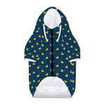 Yellow Duck Pattern Print Dog Zip Up Hoodie