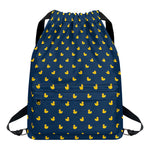 Yellow Duck Pattern Print Drawstring Backpack