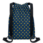 Yellow Duck Pattern Print Drawstring Backpack
