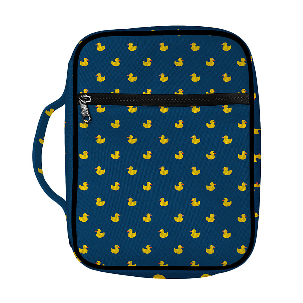 Yellow Duck Pattern Print Front Pocket Bible Bag