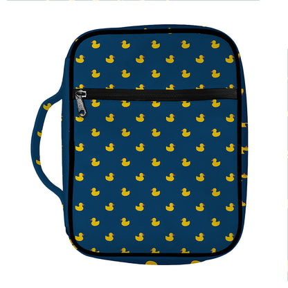 Yellow Duck Pattern Print Front Pocket Bible Bag