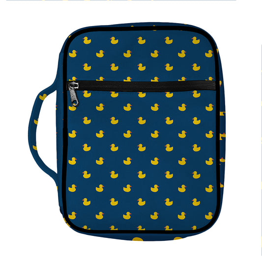 Yellow Duck Pattern Print Front Pocket Bible Bag