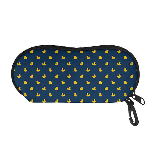 Yellow Duck Pattern Print Glasses Case