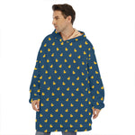 Yellow Duck Pattern Print Hoodie Blanket