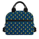 Yellow Duck Pattern Print Insulated Lunch Bag