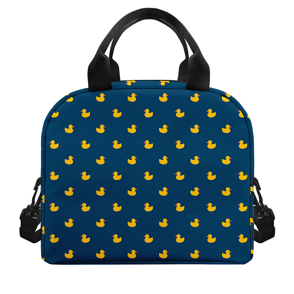 Yellow Duck Pattern Print Insulated Lunch Bag
