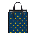 Yellow Duck Pattern Print Insulated Lunch Tote