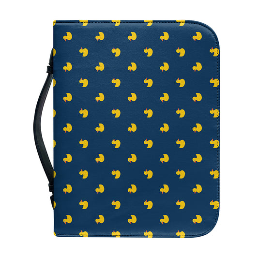 Yellow Duck Pattern Print Leather Bible Cover