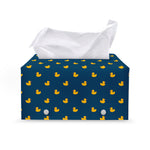 Yellow Duck Pattern Print Leather Tissue Box Cover